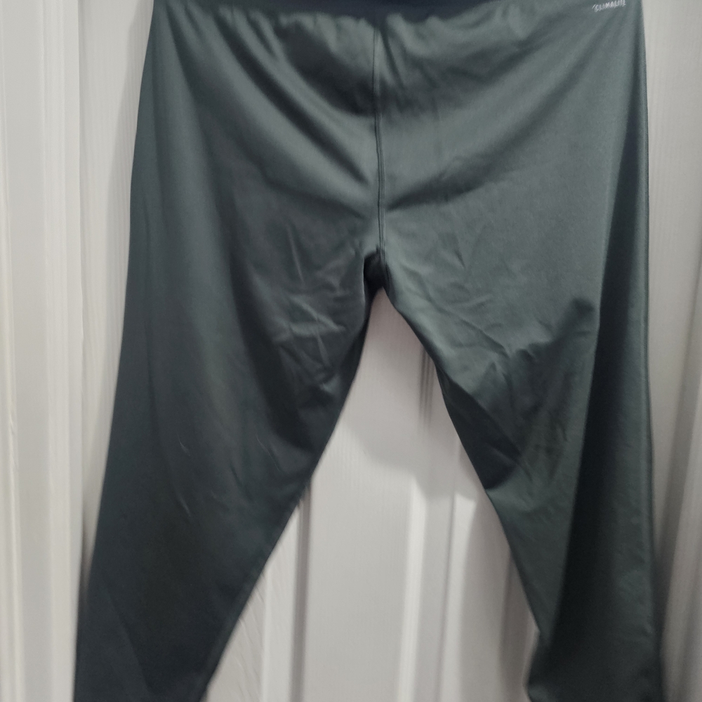 Adidas Womens Dark Olive Leggings with Mint Logo - Picture 2 of 5